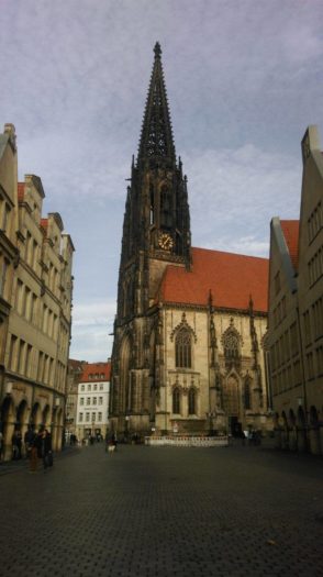 Church and market place in Münster Germany