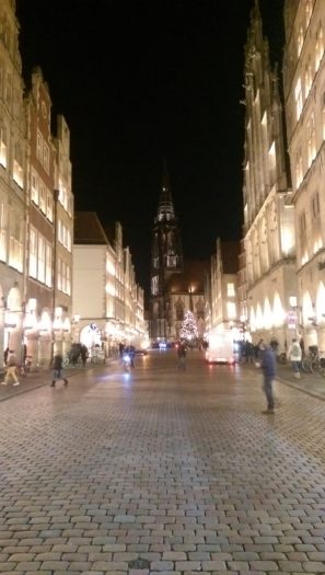 Münster Old Town at Night during Christmas Season