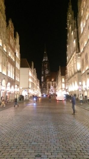 Münster, Germany during Christmas Münster Old Town at Night during Christmas Season
