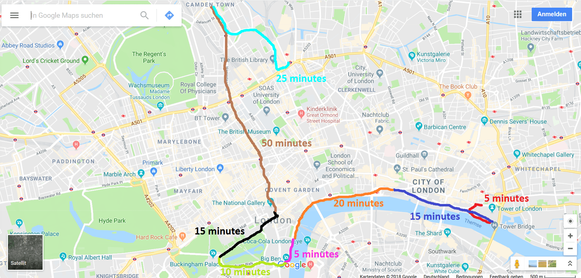London Map Free Walking Tour