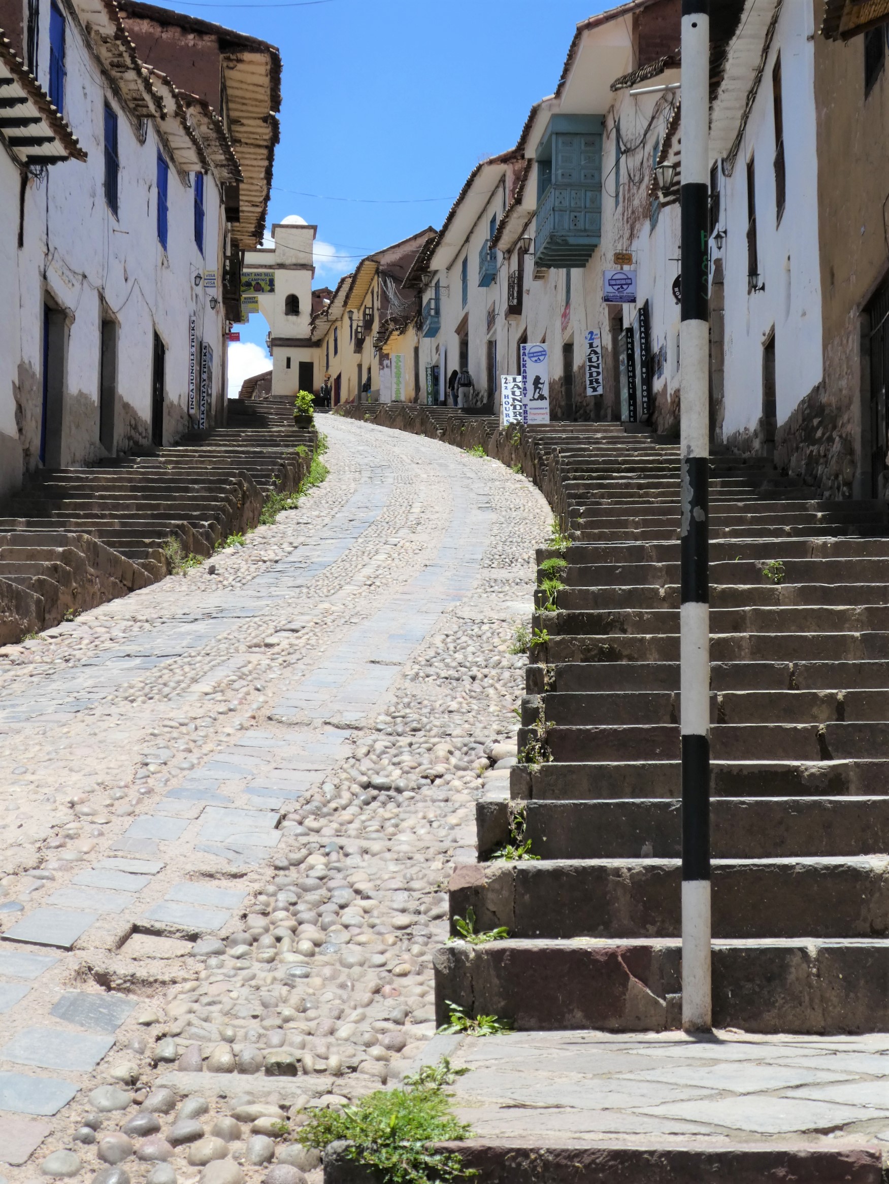 Stairs up to Arco de Santa Ana in Cusco