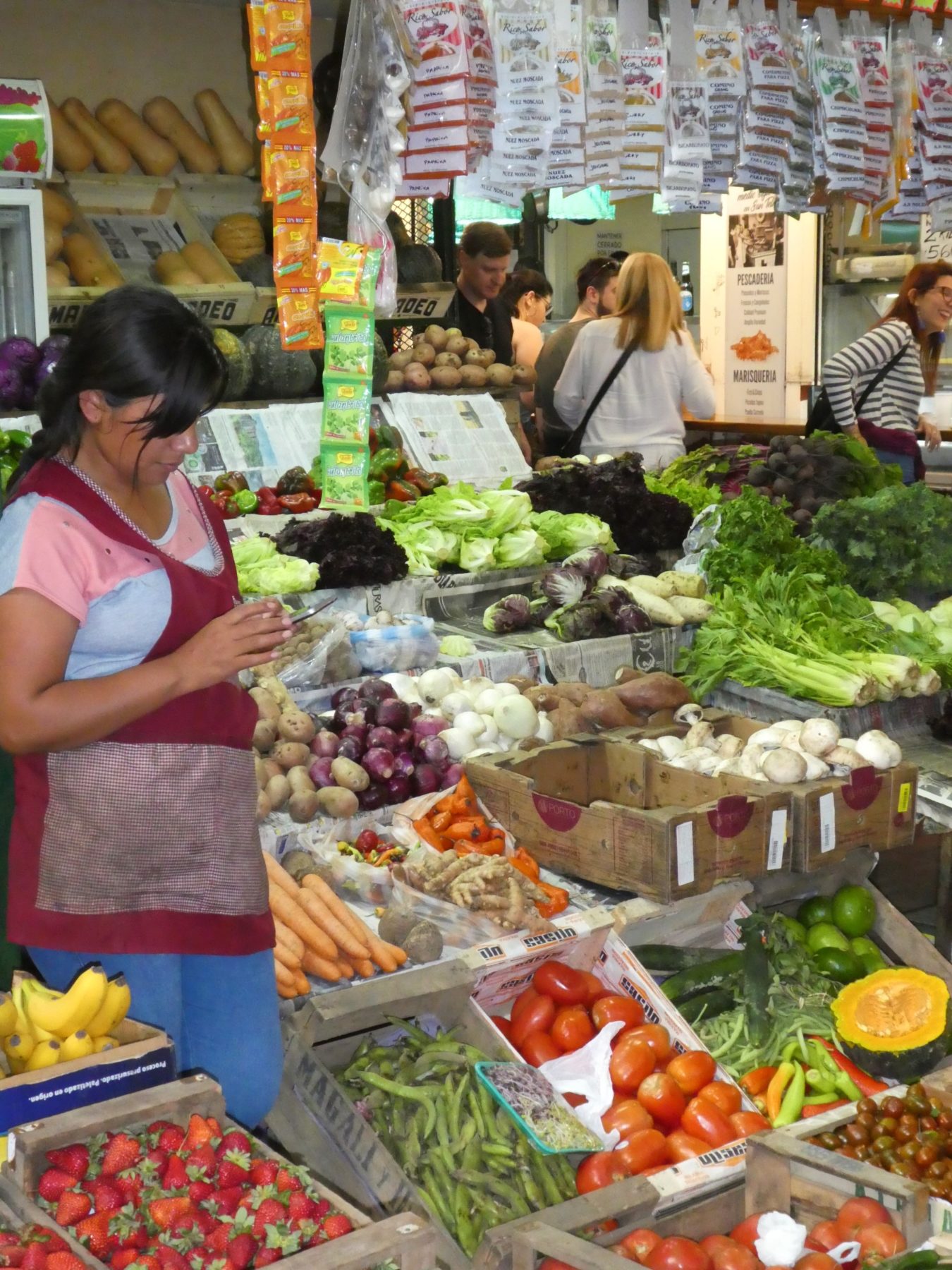 Produce stand at the San Telmo Market