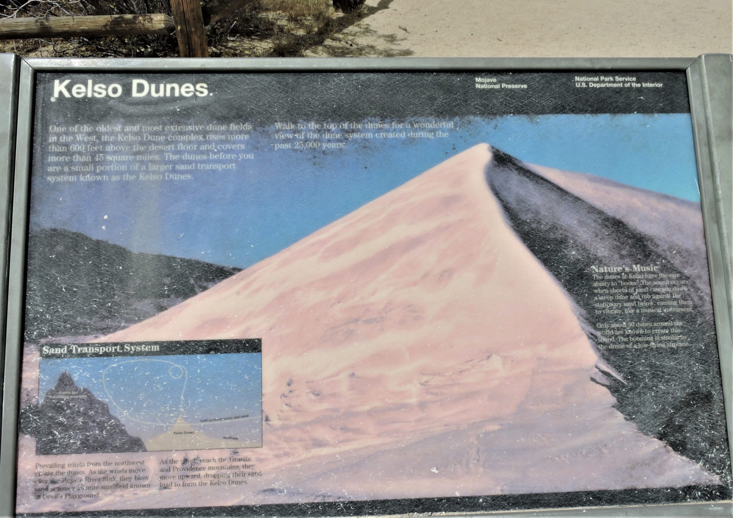 Kelso Dunes Sign in Mojave National Preserve