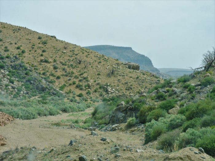 Bumpy road in Mojave National Preserve