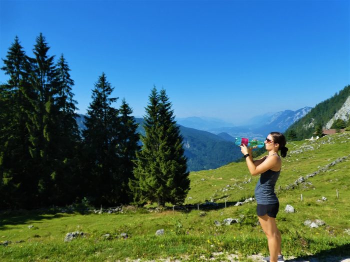 Drink enough water while hiking the Sonnenseitwanderung in Kufstein Tirol Austria