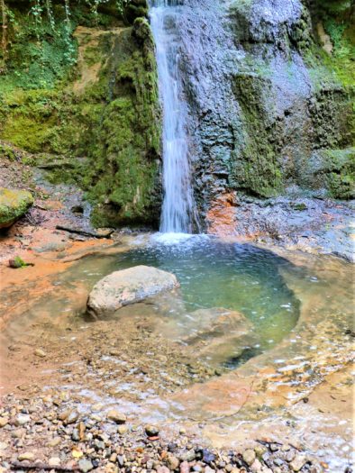 Pool of water below the Sirzenicher Waterfall