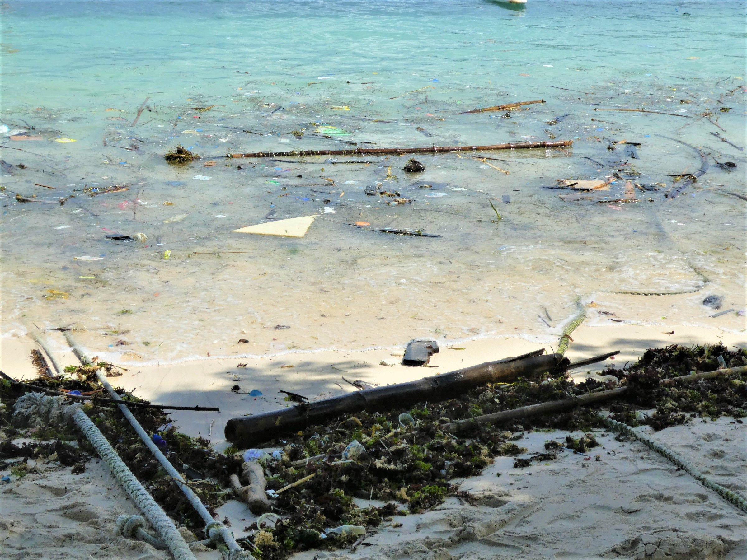 Trashed beach in Bali