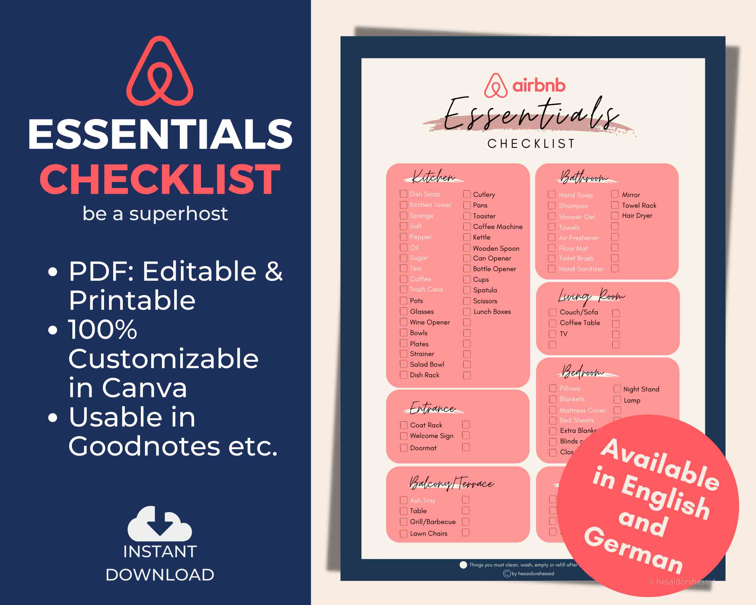 Paper Design & Templates Airbnb Guest Check Out Checklist Sign Template