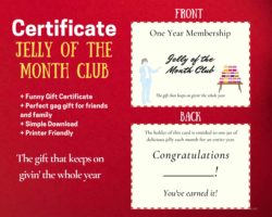 Jelly of the Month Club Certificate