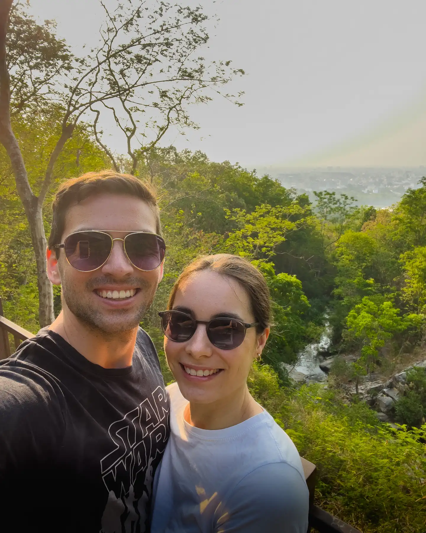 Couple selfie in mountains outside Chiang Mai