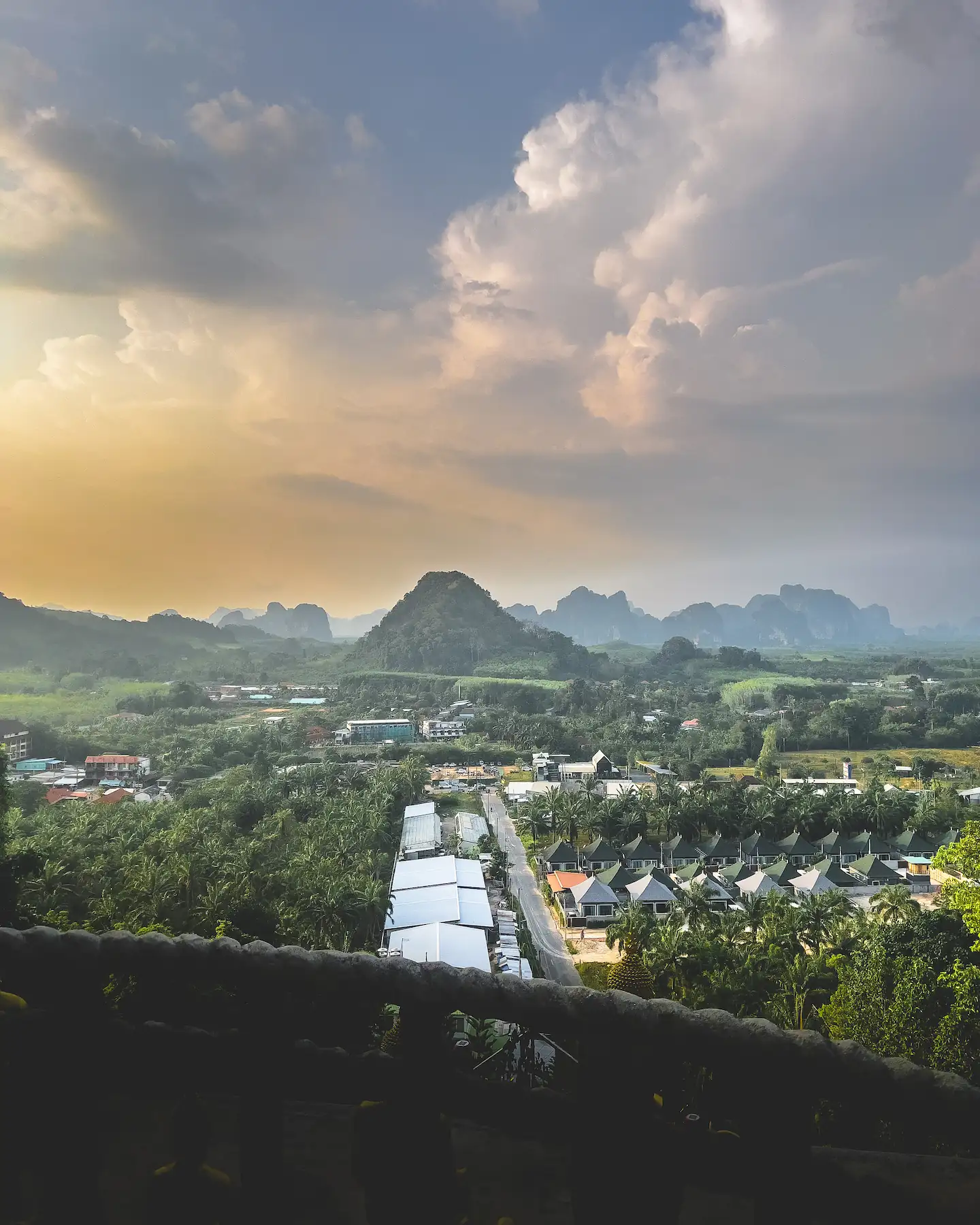 Sunset over mountains in Krabi