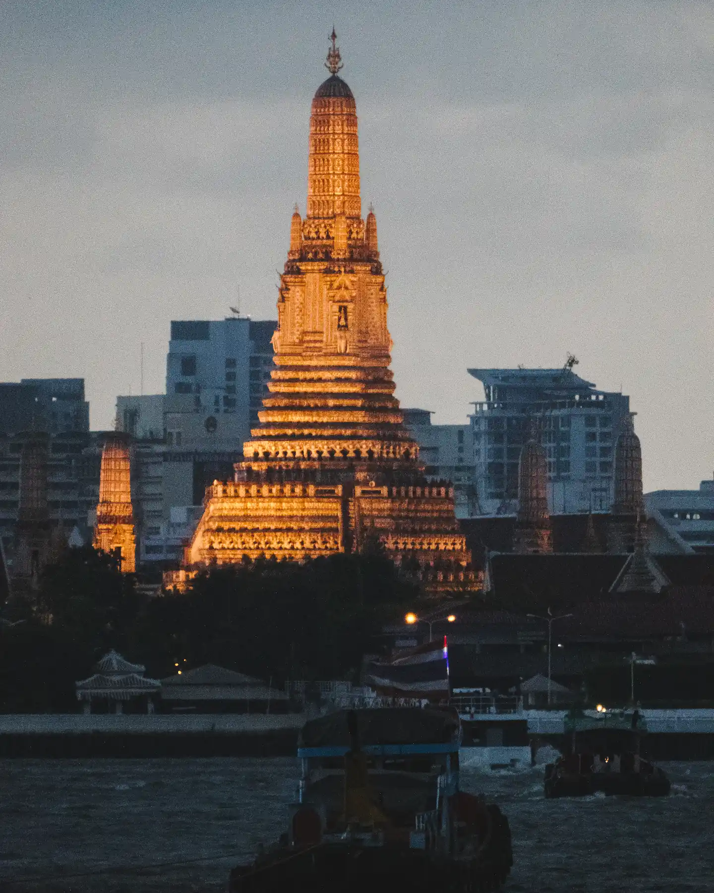 Night view of temple in Bangkok